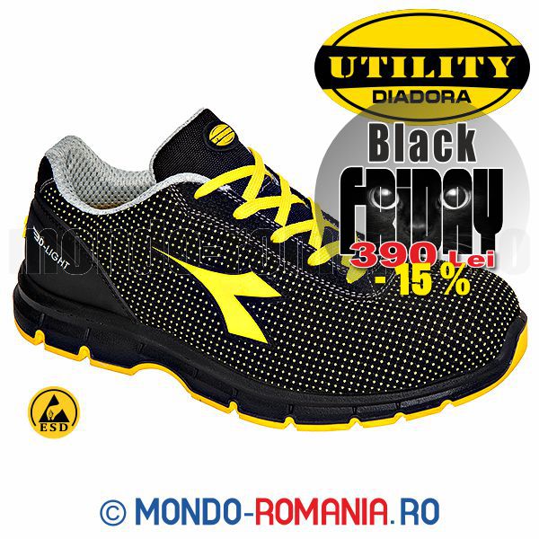 Pantofi de protectie cu bombeu din compozit - Pantofi DIADORA - RUN ATOM ESD S3 SRC